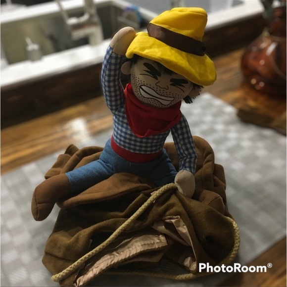 Bull Rider 2pcs Cowboy Dog Costume Size Medium - Picture 2 of 11